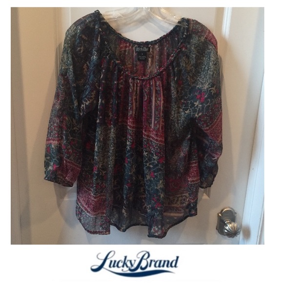 lucky brand sheer blouse